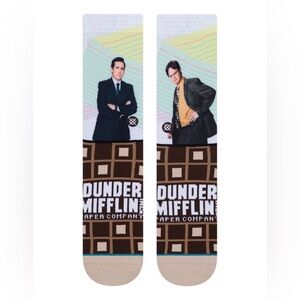 New🌟UO-Stance The Office Regional Manager -  Dunder Mifflin Brown Crew Socks
